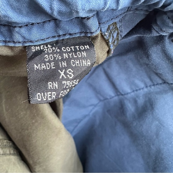 Rare Vintage Abercrombie Olive Parachute Pants XS Butterfly Embroidery Cargo Y2K - Picture 13 of 14